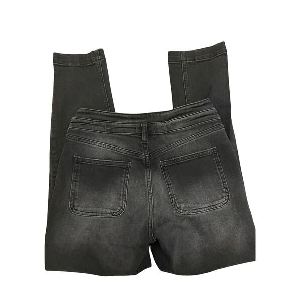 Anthro Pilcro & The Letterpress Black Exposed Button Front Pocket Ankle Jeans 26 - Picture 5 of 7
